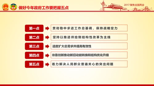 撸起袖子加油干聚焦两会党政大气PPT模板