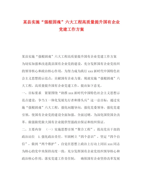 精编之某县实施强根固魂六大工程高质量提升国有企业党建工作方案.docx