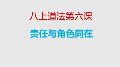 第六课责任与角色同在 综合复习精品课件(23张PPT )