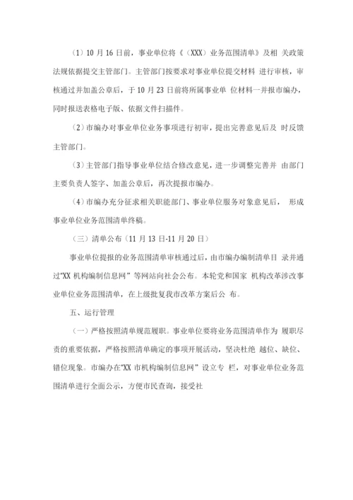 关于在市直事业单位实施业务范围清单化管理工作的方案.docx