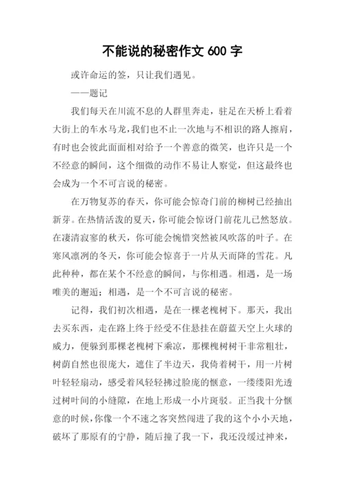不能说的秘密作文600字.docx