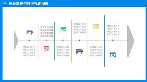 多彩鱼骨图信息可视化图表PPT模板