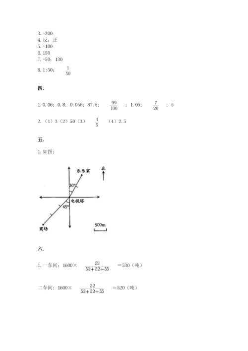 小学六年级数学期末自测题附答案【b卷】.docx