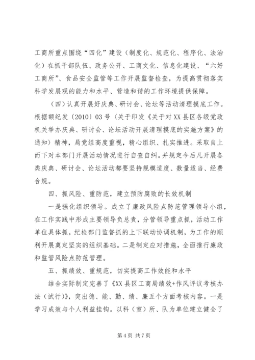 县工商局纠风工作小结报告.docx