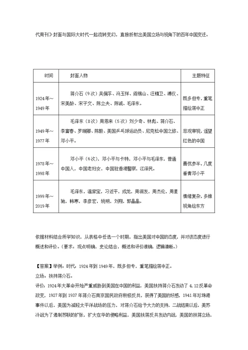 江西省重点中学盟校2019届高三历史二模考试试题（含解析）