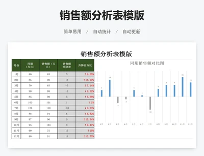 销售额分析表模版