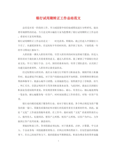 精编之银行试用期转正工作总结范文.docx