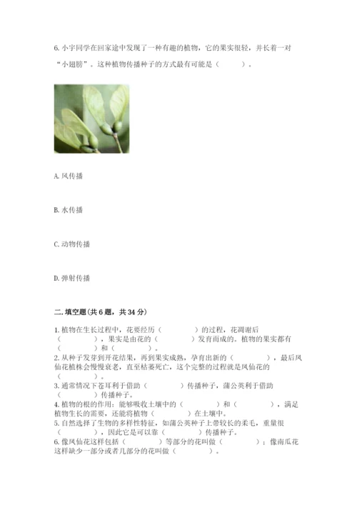 教科版四年级下册科学第一单元《植物的生长变化》测试卷精品【有一套】.docx