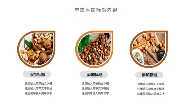休闲美食美味坚果干果宣传画册PPT模板
