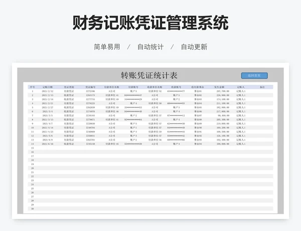 财务记账凭证管理系统