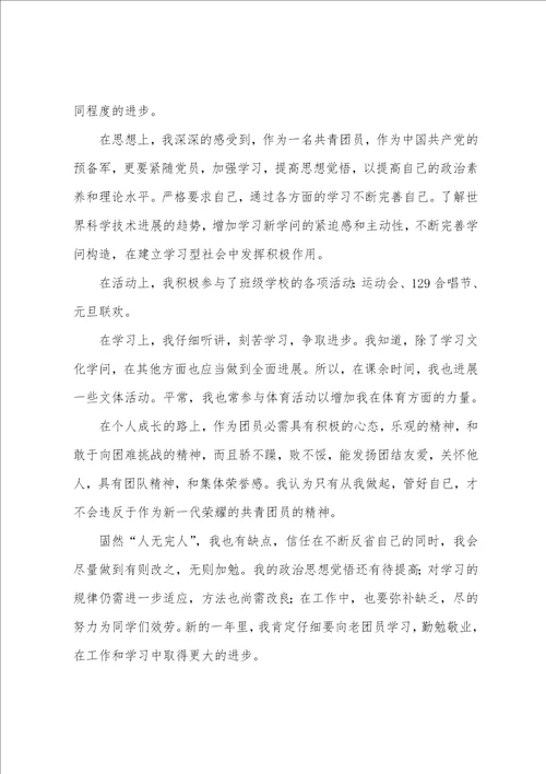 团员的个人总结7篇