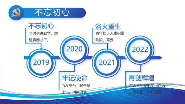 蓝色党建党支部工作总结汇报PPT党课