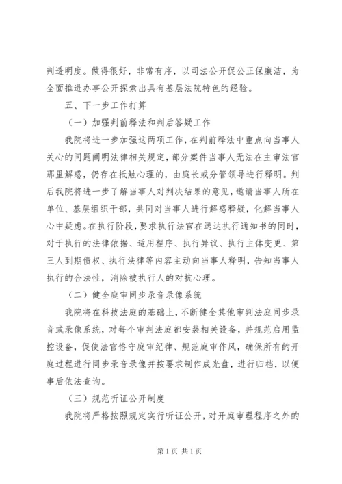 市区人民法院司法公开工作汇报材料.docx