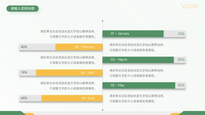双色黄绿季度工作计划PPT模板