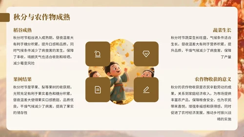 棕色卡通中国风秋分节气宣传知识PPT