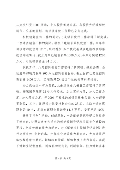 市民政局总结及来年规划.docx