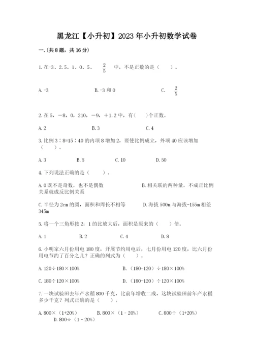 黑龙江【小升初】2023年小升初数学试卷（精选题）.docx