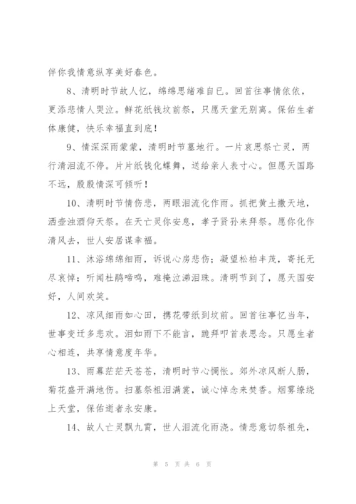 小学生清明节寄语.docx
