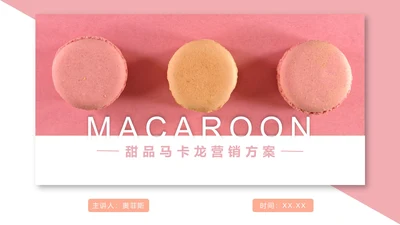 马卡龙色清新甜品美食营销方案PPT模板