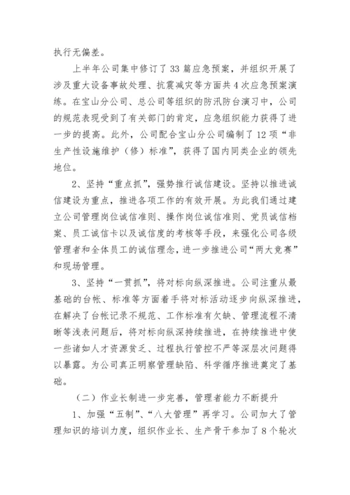 企业(公司)上半年主要工作总结和下半年工作打算.docx