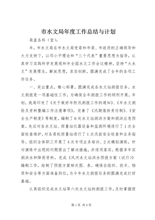 市水文局年度工作总结与计划.docx