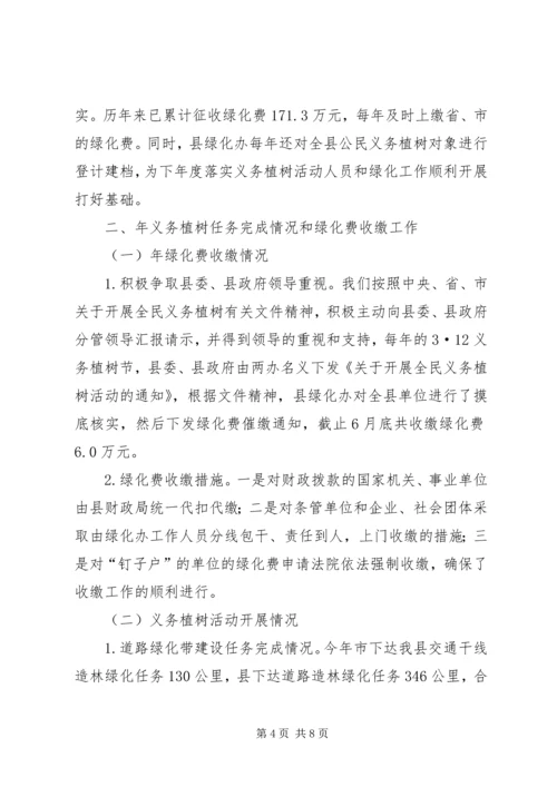 县委绿化办年终工作报告.docx