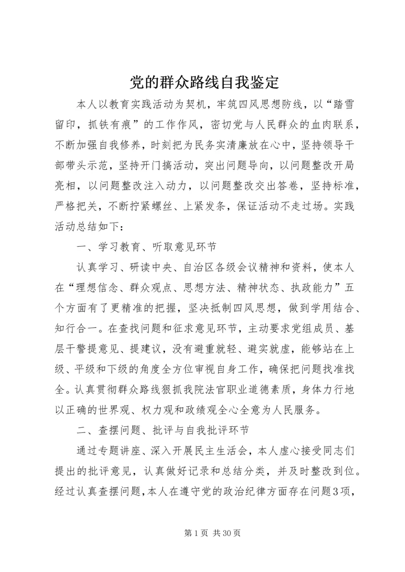 党的群众路线自我鉴定.docx