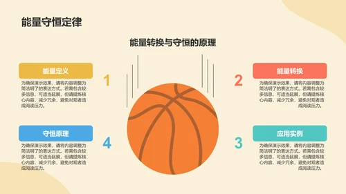 橙色插画风初中物理力学基础知识解析PPT模板