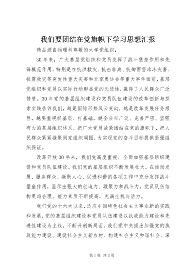 我们要团结在党旗帜下学习思想汇报.docx