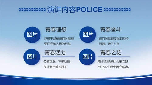 蓝色大气公安警察工作汇报动态PPT