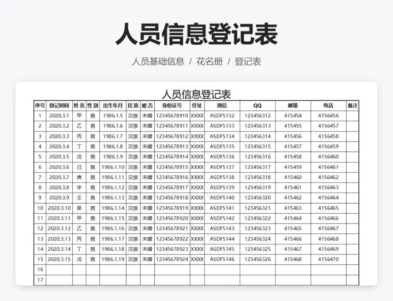 人员信息登记表