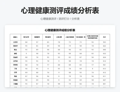 心理健康测评成绩分析表