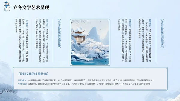 蓝色国风中国传统节日立冬节气PPT模板