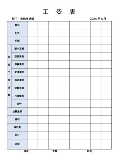 工资明细表