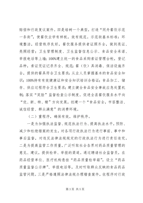 县食品药品监督管理局行政执法工作汇报.docx