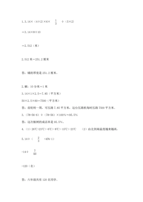 人教版六年级下册数学期末测试卷精品【全优】.docx