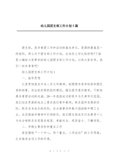 幼儿园团支部工作计划5篇.docx