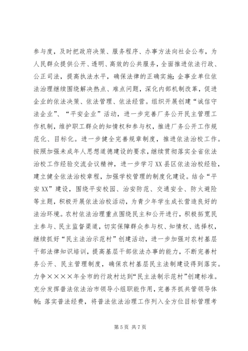 全市普法依法治理工作要点.docx