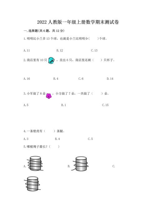2022人教版一年级上册数学期末测试卷一套.docx