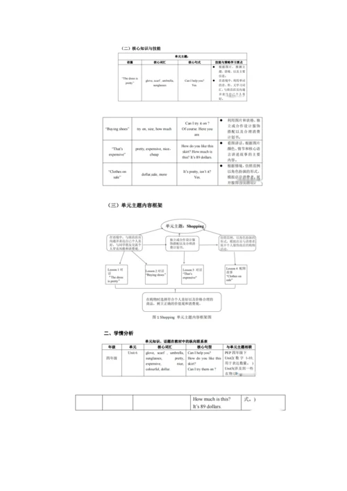 四年级英语下册第六单元大单元教学设计.docx