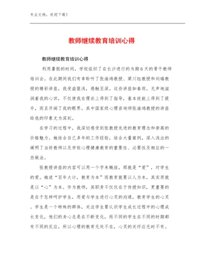 教师继续教育培训心得优选例文13篇合集.docx