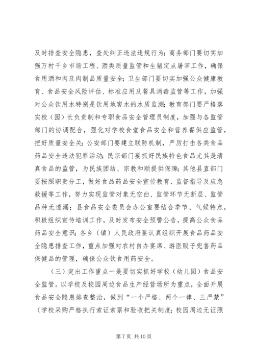 副县长在食品药品安全工作会议上的讲话.docx