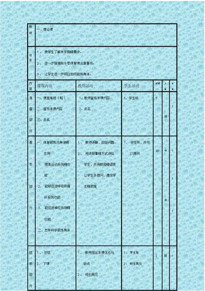 最新人教高二体育课教案高二年级体育课教案