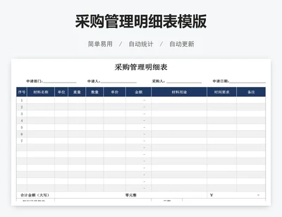 采购管理明细表模版
