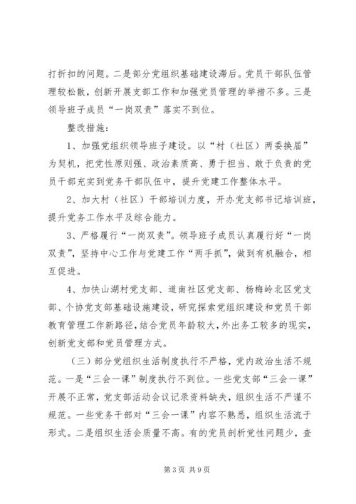 乡镇落实基层党建工作巡察反馈问题整改方案.docx