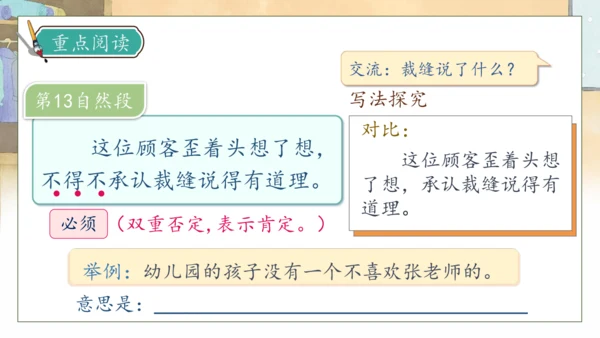 【核心素养】部编版语文三年级下册-25. 慢性子裁缝和急性子顾客 第2课时（课件）