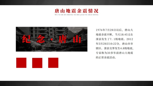 纪念唐山大地震46周年PPT模板