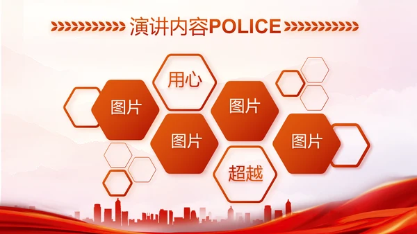 红色大气人民公安警察工作总结PPT