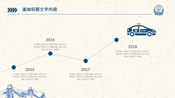 简洁公安局交警队警察公安干警动态PPT模板