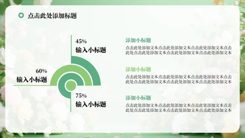 绿色小清新风花团锦簇元素大学生自我介绍PPT模板